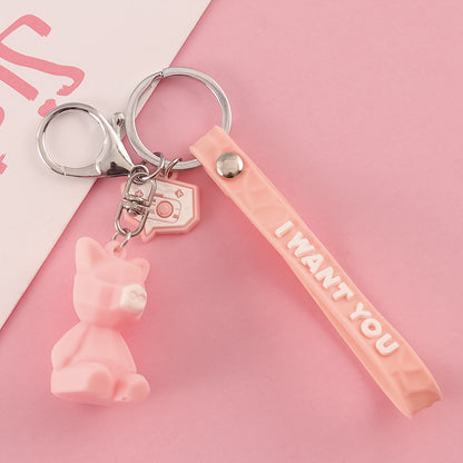 PVC Animal Keychain Cute Pastel Wild Animal Charm 15