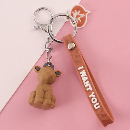 PVC Animal Keychain Cute Pastel Wild Animal Charm 13