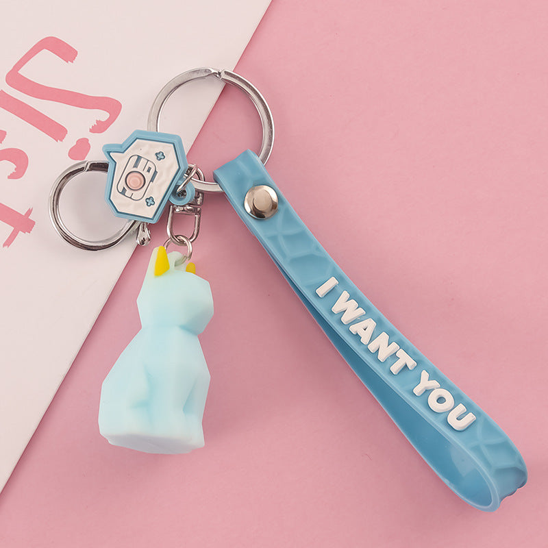 PVC Animal Keychain Cute Pastel Wild Animal Charm 14