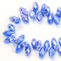 Water Drop Electroplated Glass Beads 6x12mm Transparent Faceted 95pcs 29