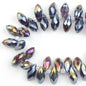 Water Drop Electroplated Glass Beads 6x12mm Transparent Faceted 95pcs 13
