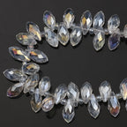 Water Drop Electroplated Glass Beads 6x12mm Transparent Faceted 95pcs 6