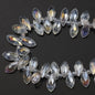 Water Drop Electroplated Glass Beads 6x12mm Transparent Faceted 95pcs 6