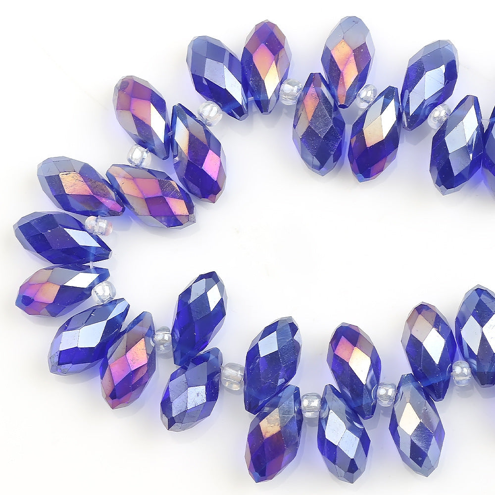 Water Drop Electroplated Glass Beads 6x12mm Transparent Faceted 95pcs 8