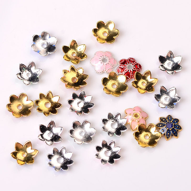 Alloy Flower Bead Caps 10mm Colorful Enamel Tibetan 100pcs 2