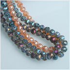 Faceted Glass Beads 10mm Matte Frosted Wavy Line Pattern 70pcs