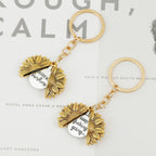 Inspirational Words Sunflower Alloy Keychain 8cm 2pcs Set