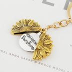 Inspirational Words Sunflower Alloy Keychain 8cm 2pcs Set 2