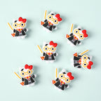 Silicone 3D Focal Beads Harry Potter KT Cat Wearing Red Bow 20pcs 3