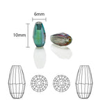 Faceted Oval Glass Beads 6mm 10mm Iridescent Plating Mixed Colors 60pcs 5