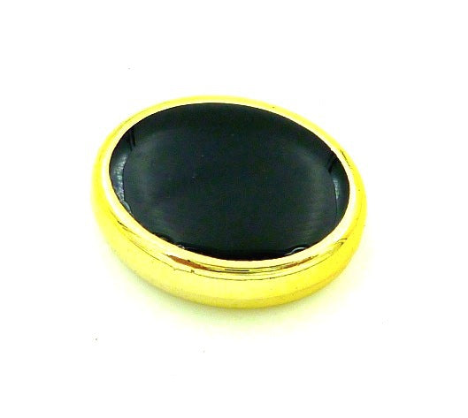 Double-Sided Elliptical Acrylic Beads 20mm Enamel Gold Rim 50pcs 9