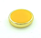 Double-Sided Elliptical Acrylic Beads 20mm Enamel Gold Rim 50pcs 6