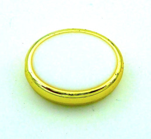 Double-Sided Elliptical Acrylic Beads 20mm Enamel Gold Rim 50pcs 12