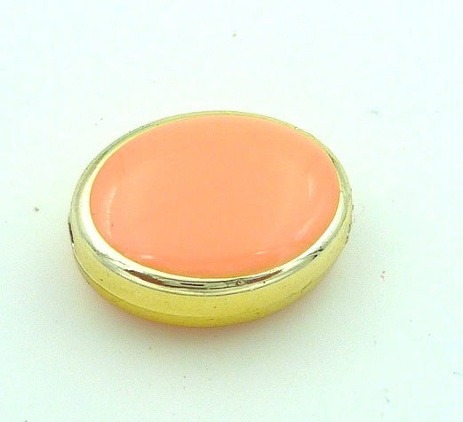 Double-Sided Elliptical Acrylic Beads 20mm Enamel Gold Rim 50pcs 7