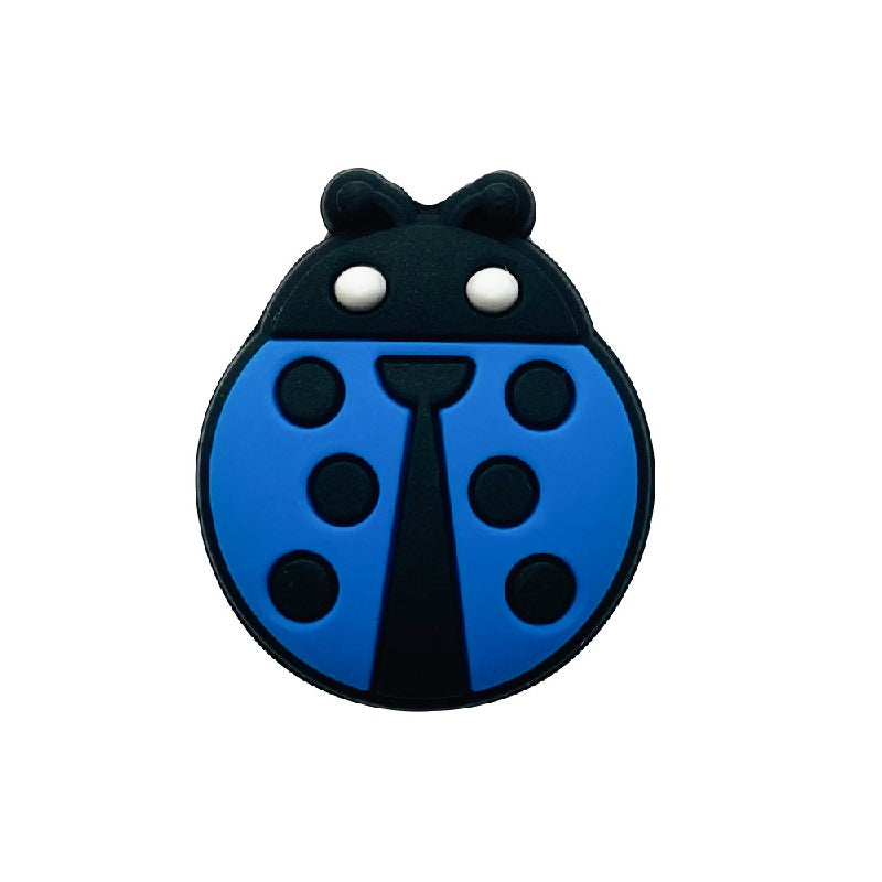 Silicone Focal Beads Seven-spotted Ladybug Rounded Shape 20pcs 6