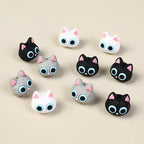  3D Large Eye Cat Heads Silicone Focal Beads 20Pcs