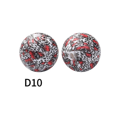 15mm Silicone Beads Rhombus Printed Design 50pcs 20