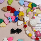 Painted Heart Acrylic Beads 12mm Glossy Raised Dot Detail 50pcs
