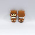 Silicone 3D Focal Beads Doll Brown Hair Front View 20pcs