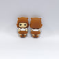 Silicone 3D Focal Beads Doll Brown Hair Front View 20pcs