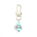 Mini Alloy Baby Love Keychain with Pastel Pearl Beads 8