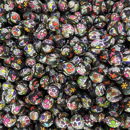 17 Halloween Printed Silicone Beads