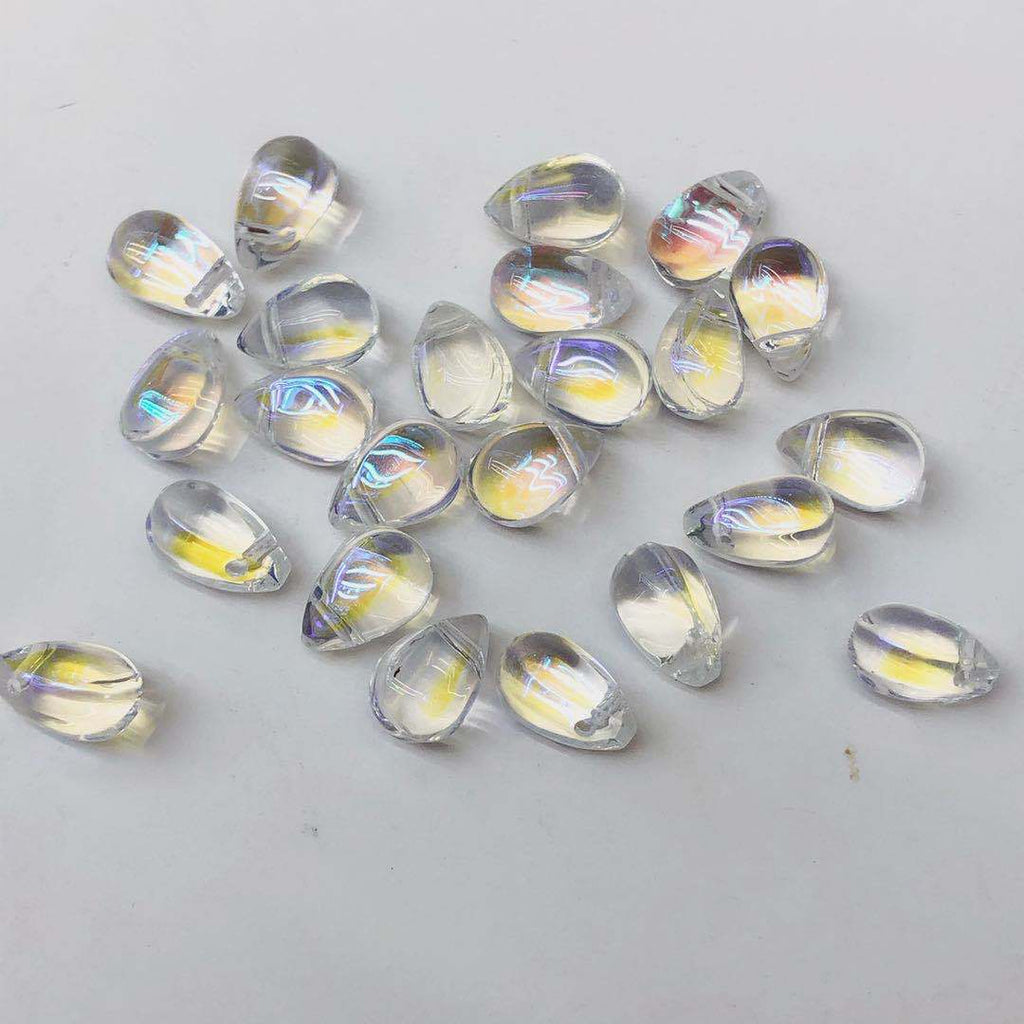 Transparent Czech Glass Teardrop Glass Beads 6 9mm 1000pcs 6