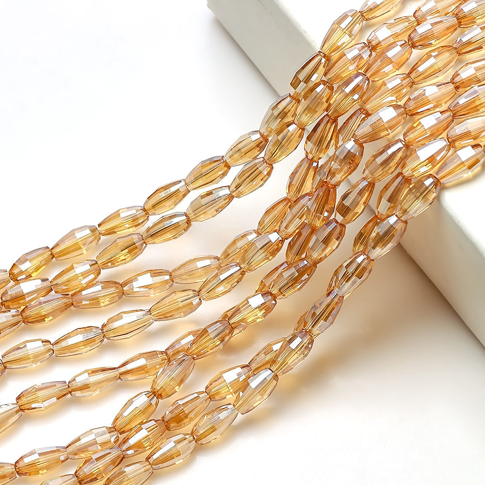 Faceted Oval Glass Beads 6mm 10mm Iridescent Plating Mixed Colors 60pcs 12