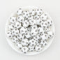 15mm Halloween Spider Web Printed Silicone Beads White Black 50pcs 4