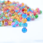 Gradient Round Acrylic Beads 8-10-12mm Dual Color Crackle 100pcs 4