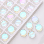 Electroplated Flat Disc Glass Beads 12 14mm Smooth Plating 30pcs 6