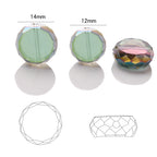 Electroplated Flat Disc Glass Beads 12 14mm Smooth Plating 30pcs 5