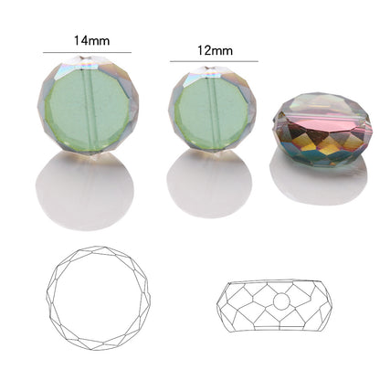 Electroplated Flat Disc Glass Beads 12 14mm Smooth Plating 30pcs 5