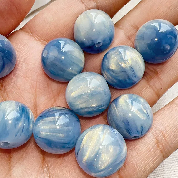 Fluid Gilded Gradient Resin Beads 16mm Two-Color Blooming 20pcs 3