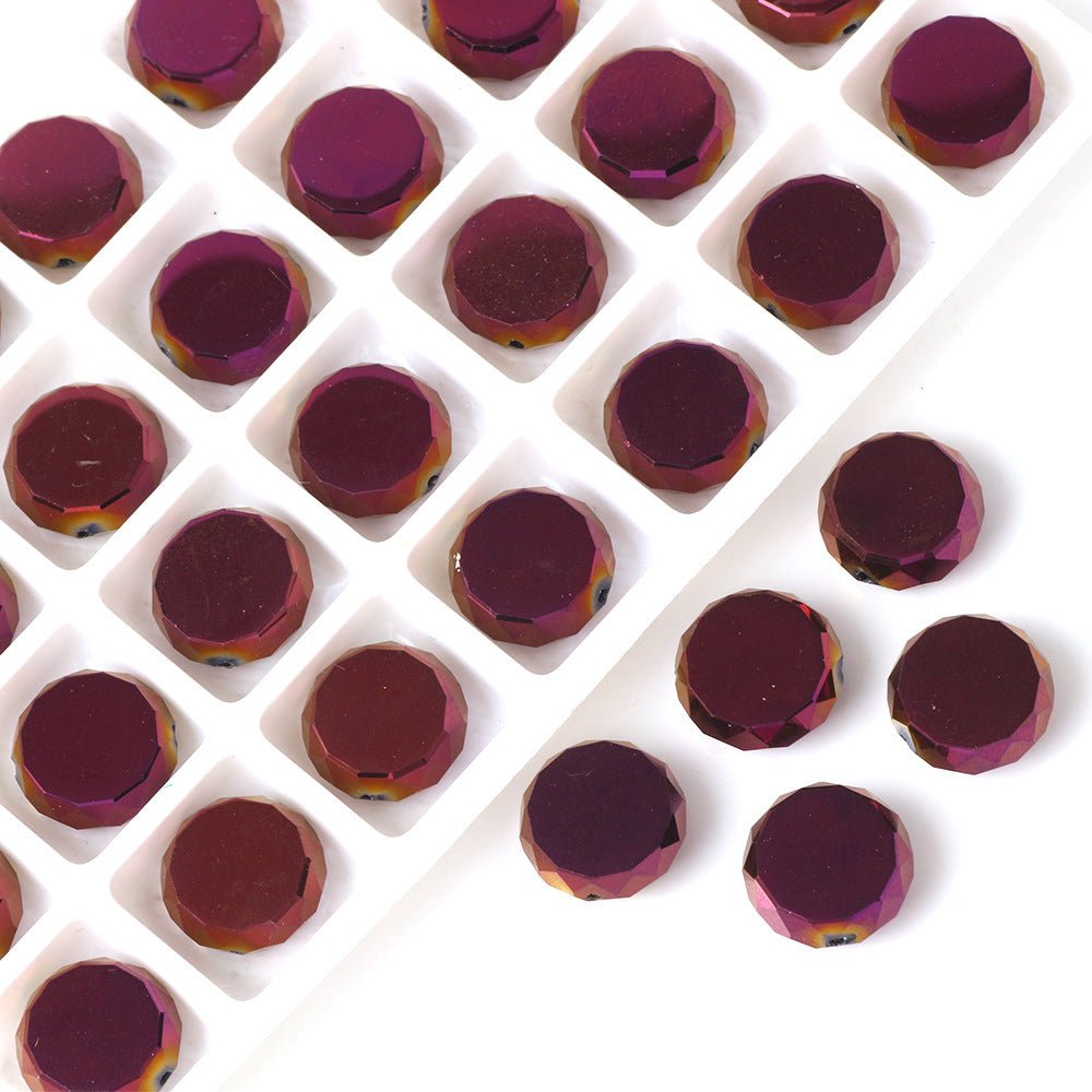 Electroplated Flat Disc Glass Beads 12 14mm Smooth Plating 30pcs 12
