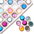 Electroplated Flat Disc Glass Beads 12 14mm Smooth Plating 30pcs