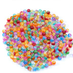 Gradient Round Acrylic Beads 8-10-12mm Dual Color Crackle 100pcs 5