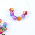 Gradient Round Acrylic Beads 8-10-12mm Dual Color Crackle 100pcs 3