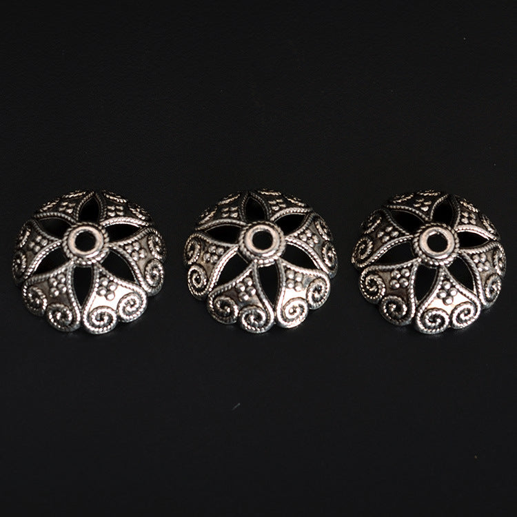 Alloy Bowl-Shaped Bead Caps Six-Petal Antique Style 100pcs 4