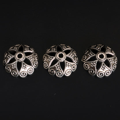 Alloy Bowl-Shaped Bead Caps Six-Petal Antique Style 100pcs 4