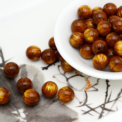Resin Round Beads 8mm 10mm Starry Lacquer Effect 100pcs 21
