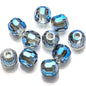 Faceted Glass Beads 14mm Large Hole Electroplated Multicolor 10pcs 9
