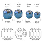 Faceted Glass Beads 14mm Large Hole Electroplated Multicolor 10pcs 2