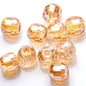 Faceted Glass Beads 14mm Large Hole Electroplated Multicolor 10pcs 7