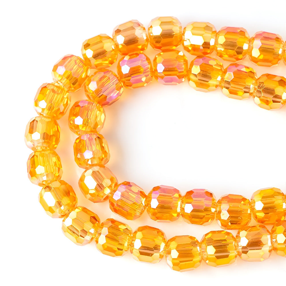 Faceted Glass Beads 8mm Plating Large Hole Mixed Colors 50pcs 9