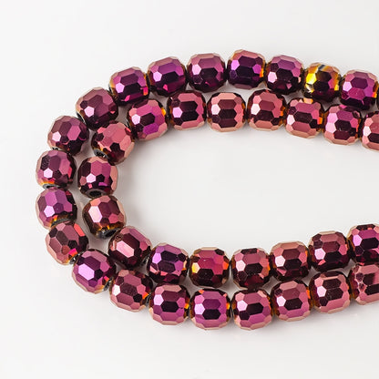 Faceted Glass Beads 8mm Plating Large Hole Mixed Colors 50pcs 14