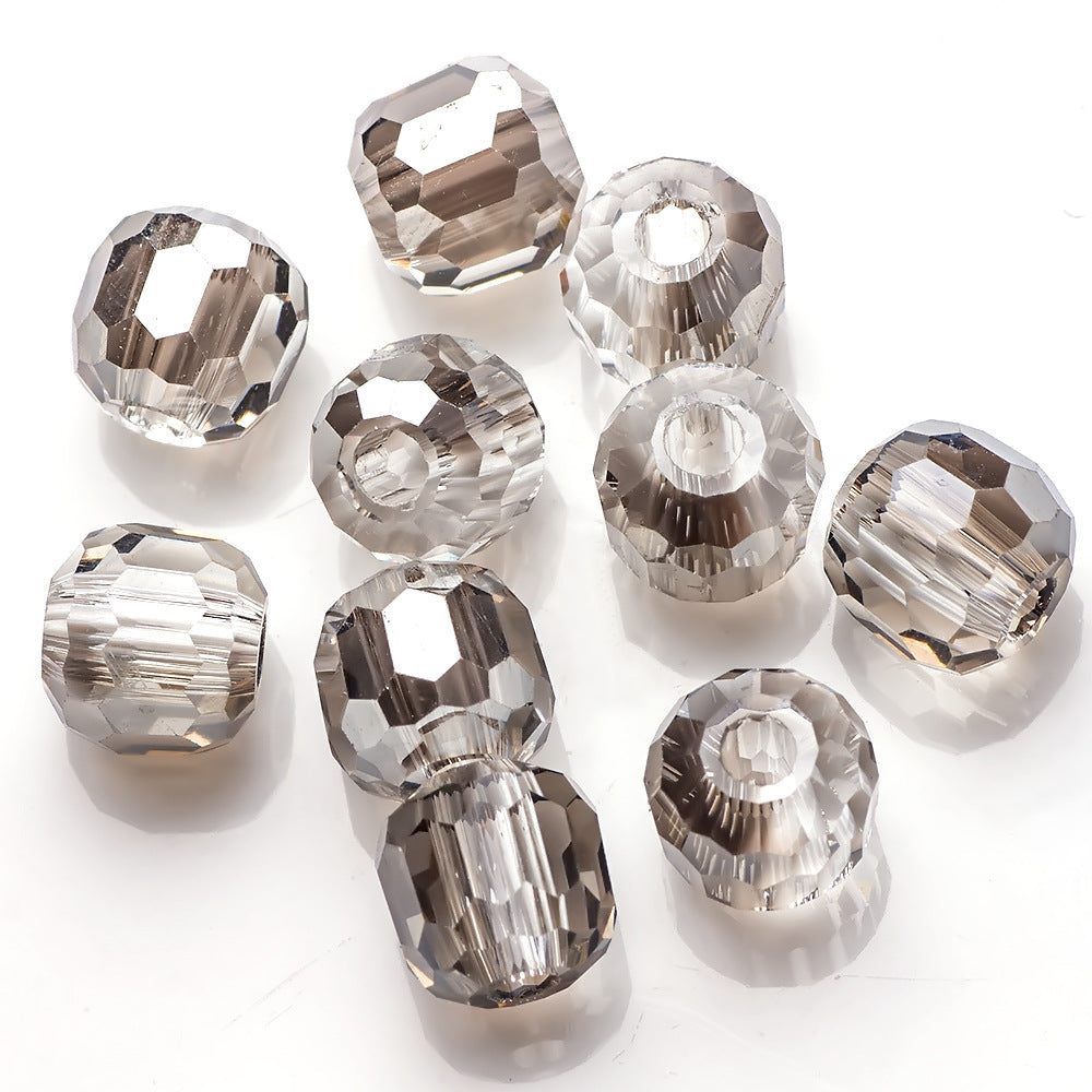 Faceted Glass Beads 14mm Large Hole Electroplated Multicolor 10pcs 14