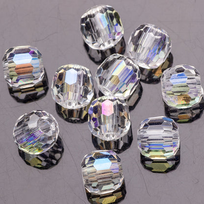 Faceted Glass Beads 14mm Large Hole Electroplated Multicolor 10pcs 15