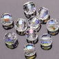 Faceted Glass Beads 14mm Large Hole Electroplated Multicolor 10pcs 15