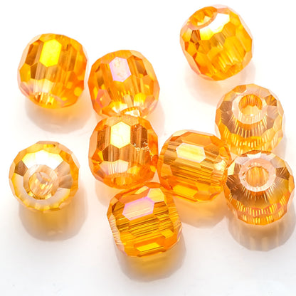 Faceted Glass Beads 14mm Large Hole Electroplated Multicolor 10pcs 13